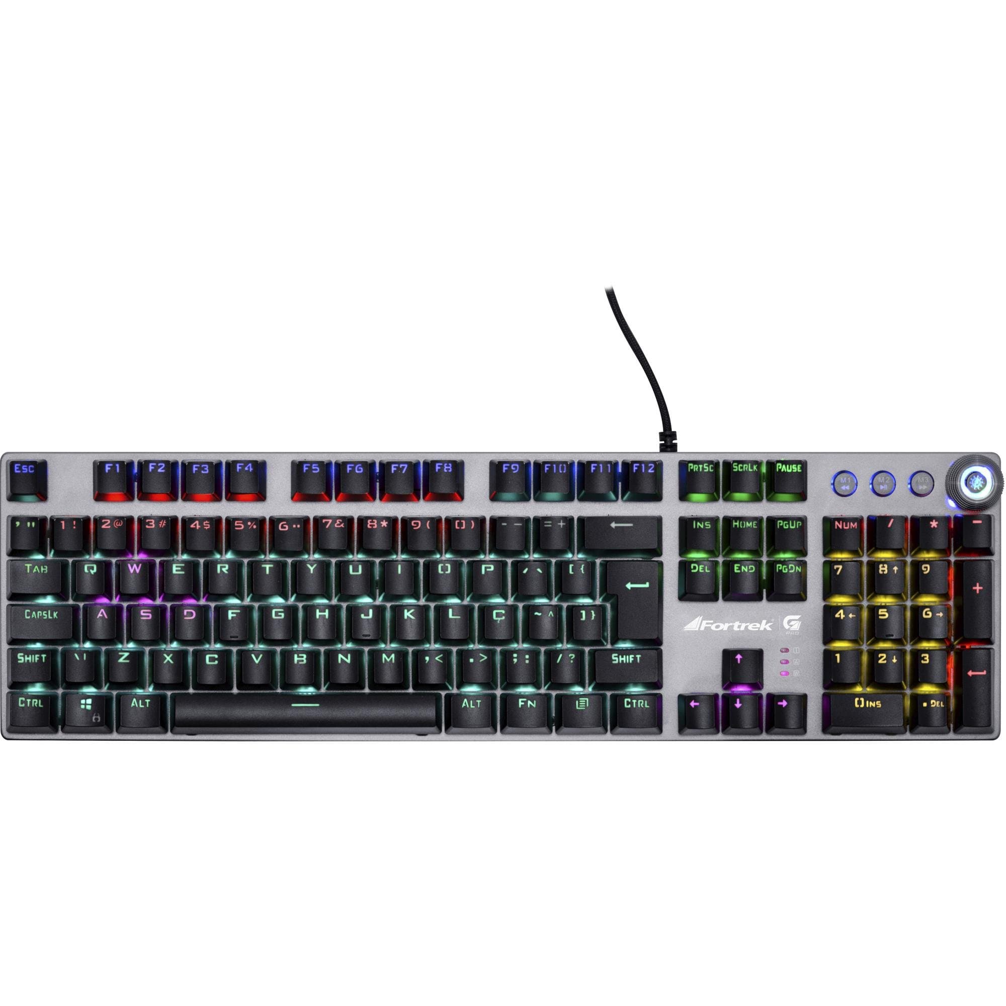 TECLADO GAMER USB MECANICO PRO K7 RAINBOW FORTREK
