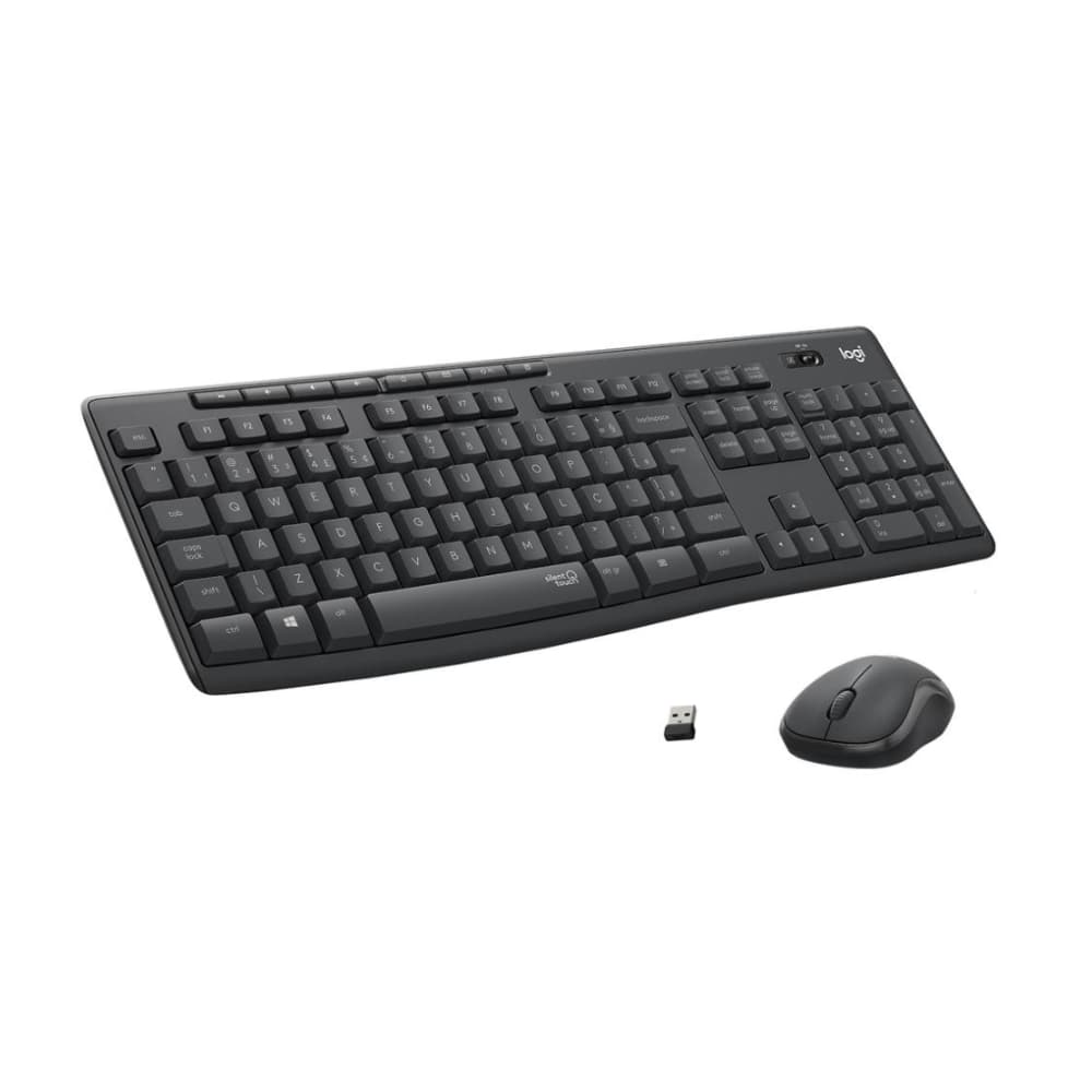 TECLADO E MOUSE SEM FIO LOGITECH WIRELESS MK295 SILENT PRETO