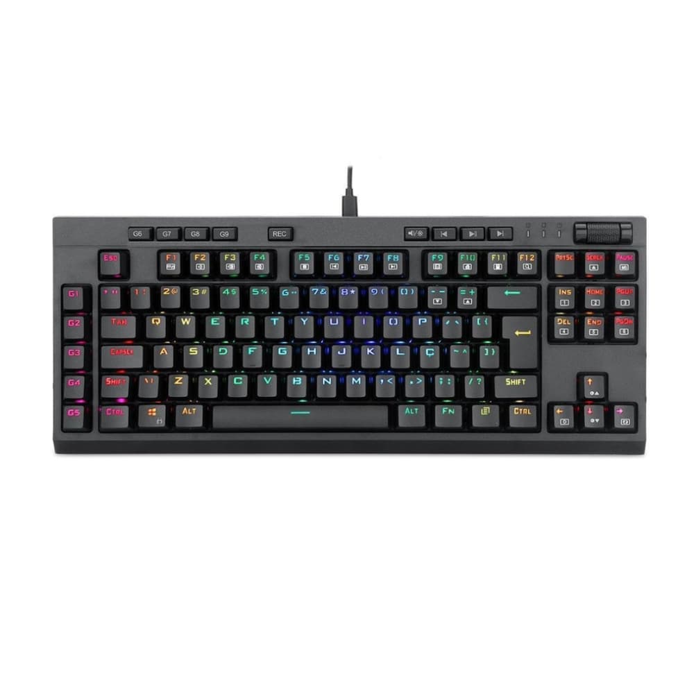 TECLADO GAMER USB RGB REDRAGON USA BROADSWARD MECANICO K588 RGB PRETO