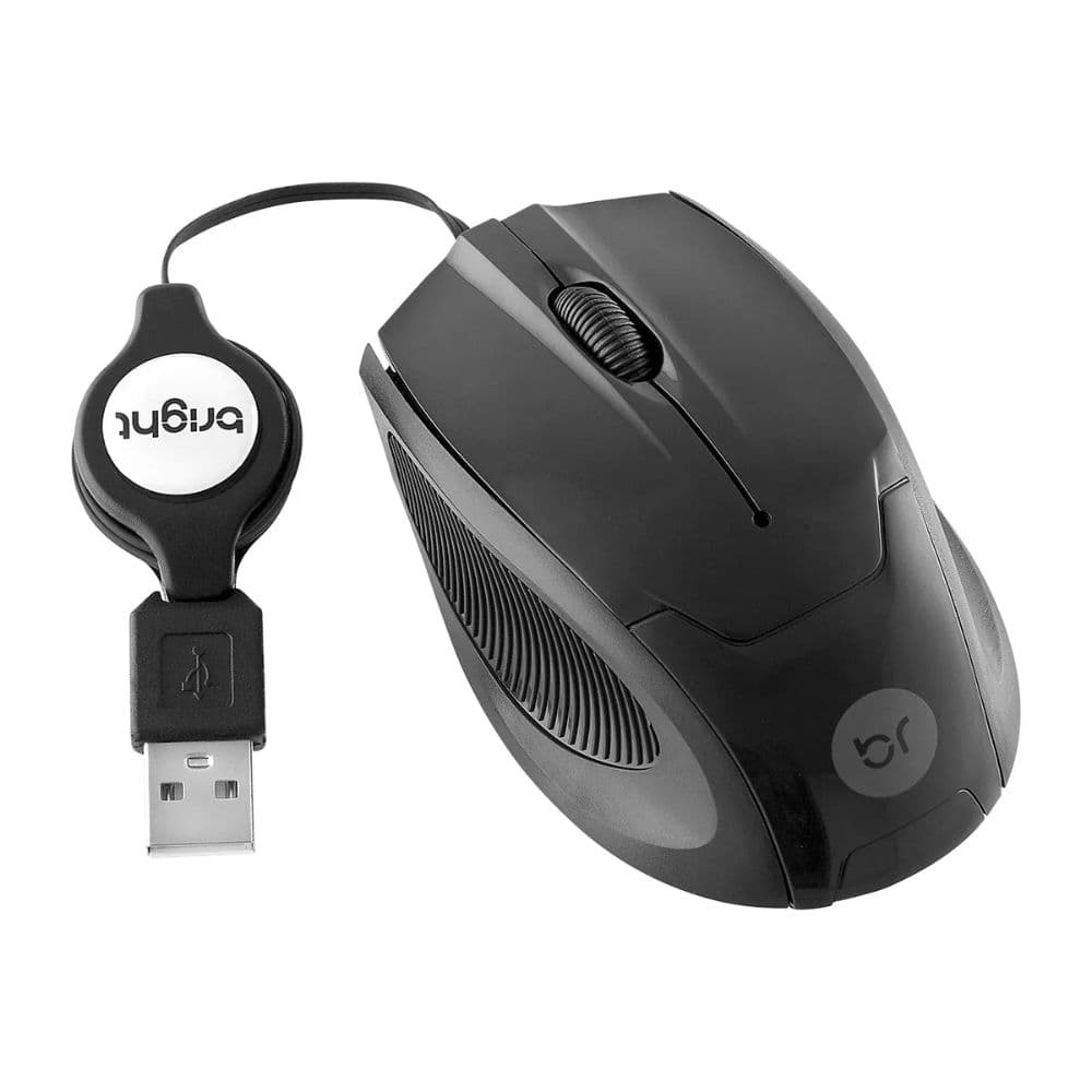 MOUSE USB MINI 1000DPI RETRÁTIL 0111 BRIGHT PRETO