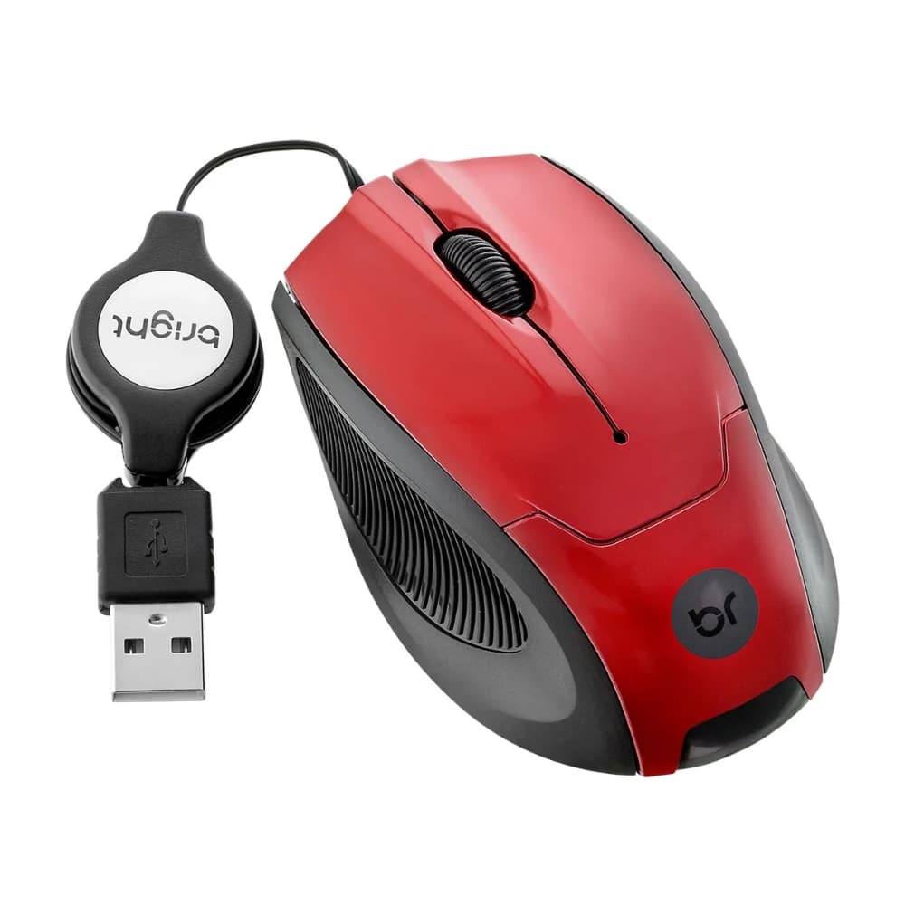 MOUSE USB MINI 800DPI RETRÁTIL 0101 BRIGHT VERMELHO
