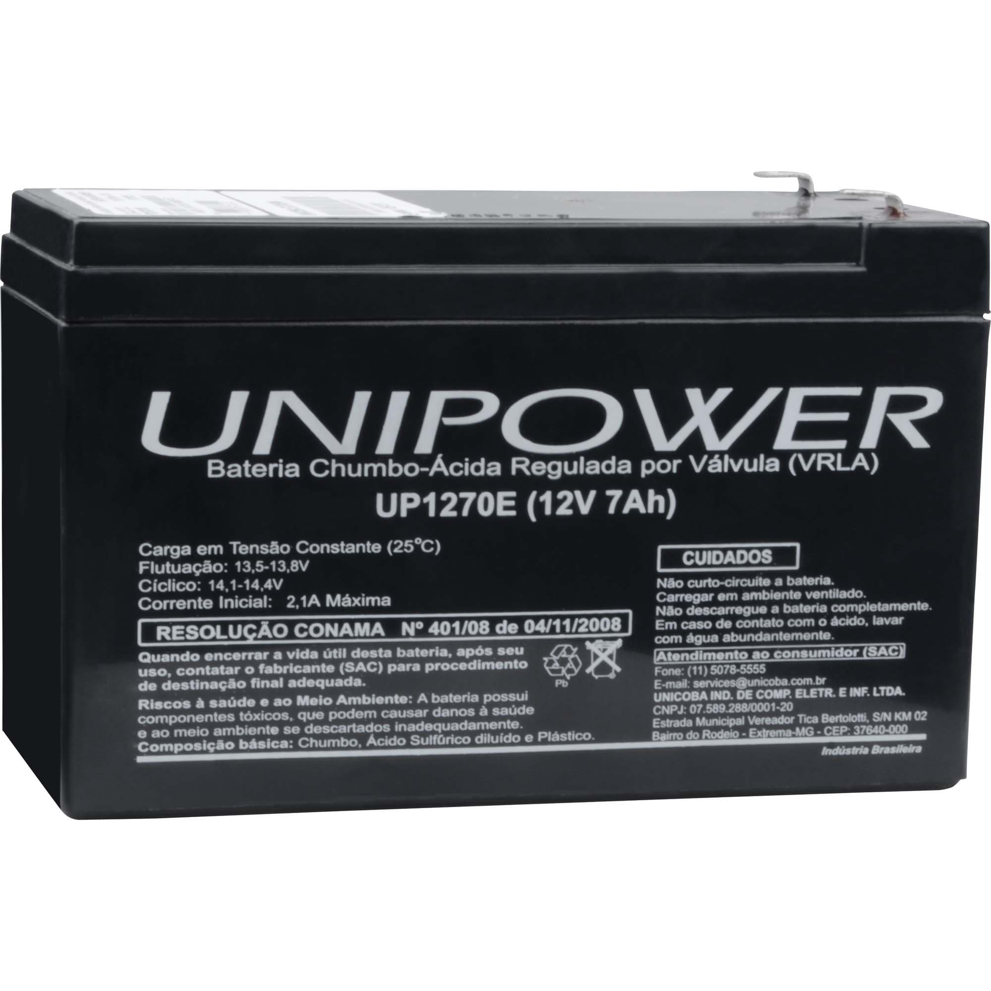 BATERIA SELADA UP1270 12V/7A UNIPOWER