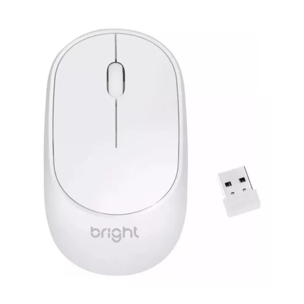 MOUSE SEM FIO MS001 BRIGHT BRANCO