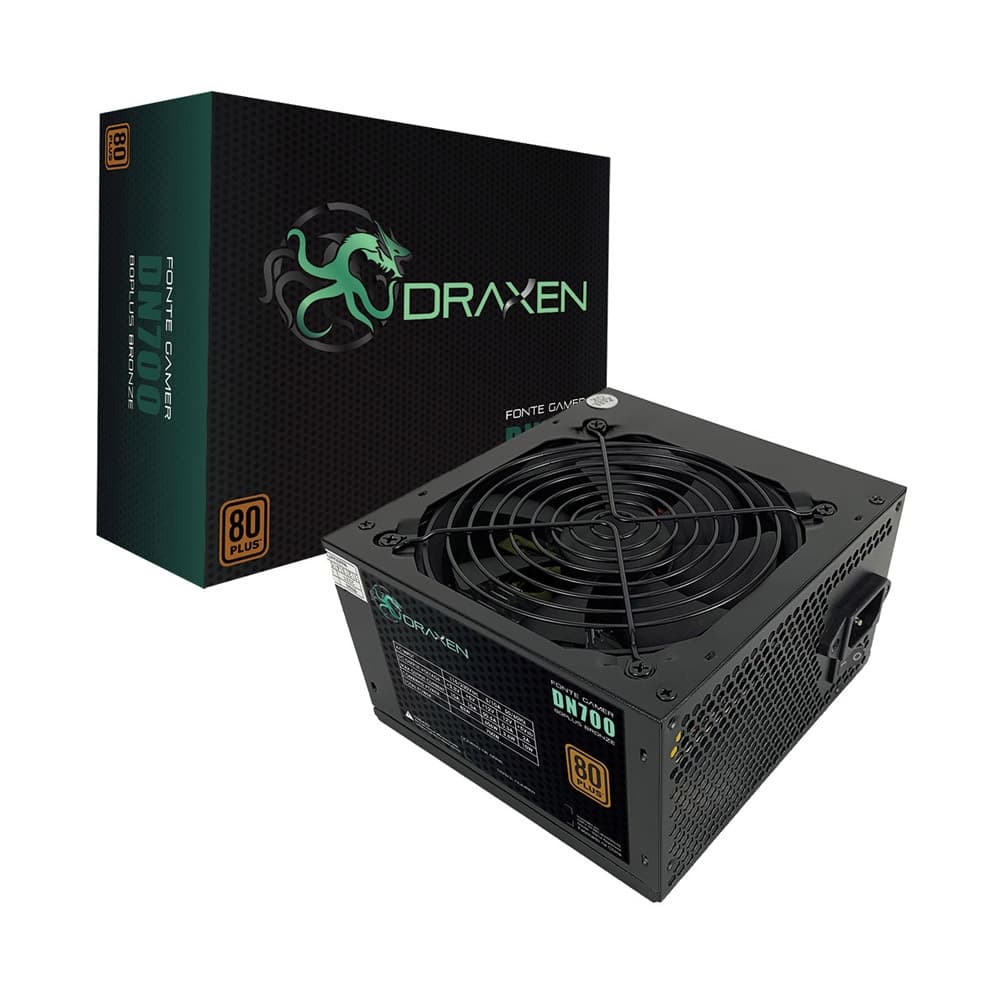 FONTE ATX GAMER 700W DRAXEN DN700W BRONZE 80 PLUS