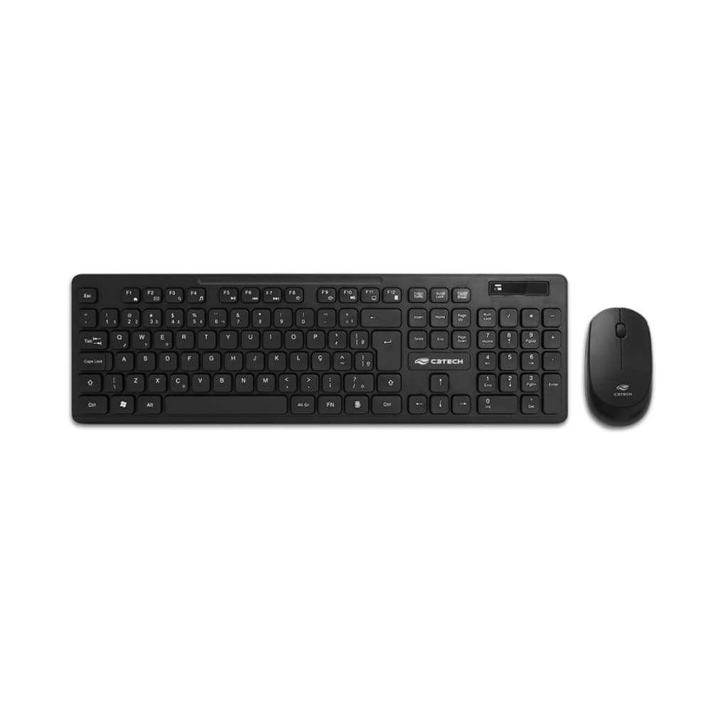 TECLADO E MOUSE SEM FIO C3 TECH K-W20BK PRETO
