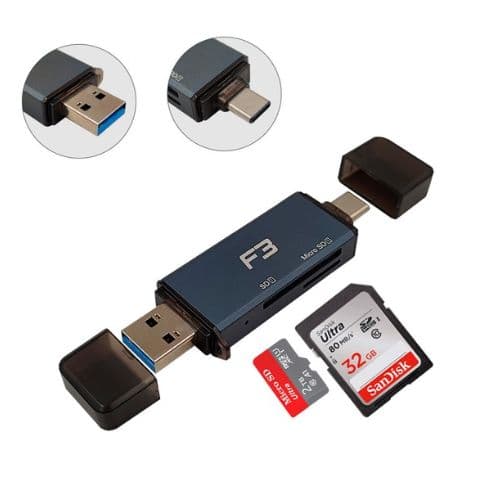 ADAPTADOR TYPE-C/USB 3.0 P/LEITOR DE CARTÃO SD MICRO SD JC-LT-TYC-U 307