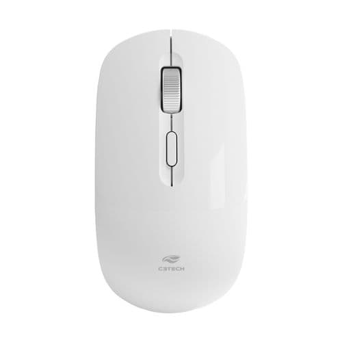 MOUSE SEM FIO RECARREGAVEL 1600DPI M-W80BK BRANCO C3TECH