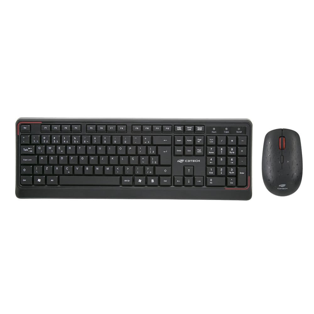 TECLADO E MOUSE SEM FIO C3 TECH K-W70BK PRETO