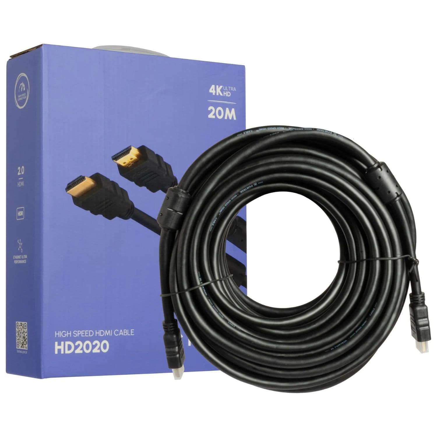 CABO HDMI 2.0 4K 20 METROS HD2020 PRETO FORTREK