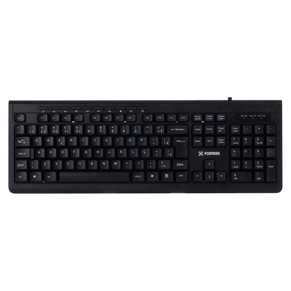 TECLADO USB MULTIMÍDIA MLK101 FK424K PRETO FORTREK