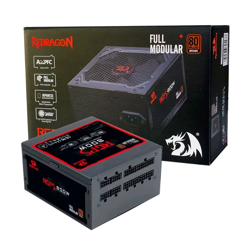 FONTE ATX GAMER 800W REDRAGON GC-PS011 BRONZE 80 PLUS