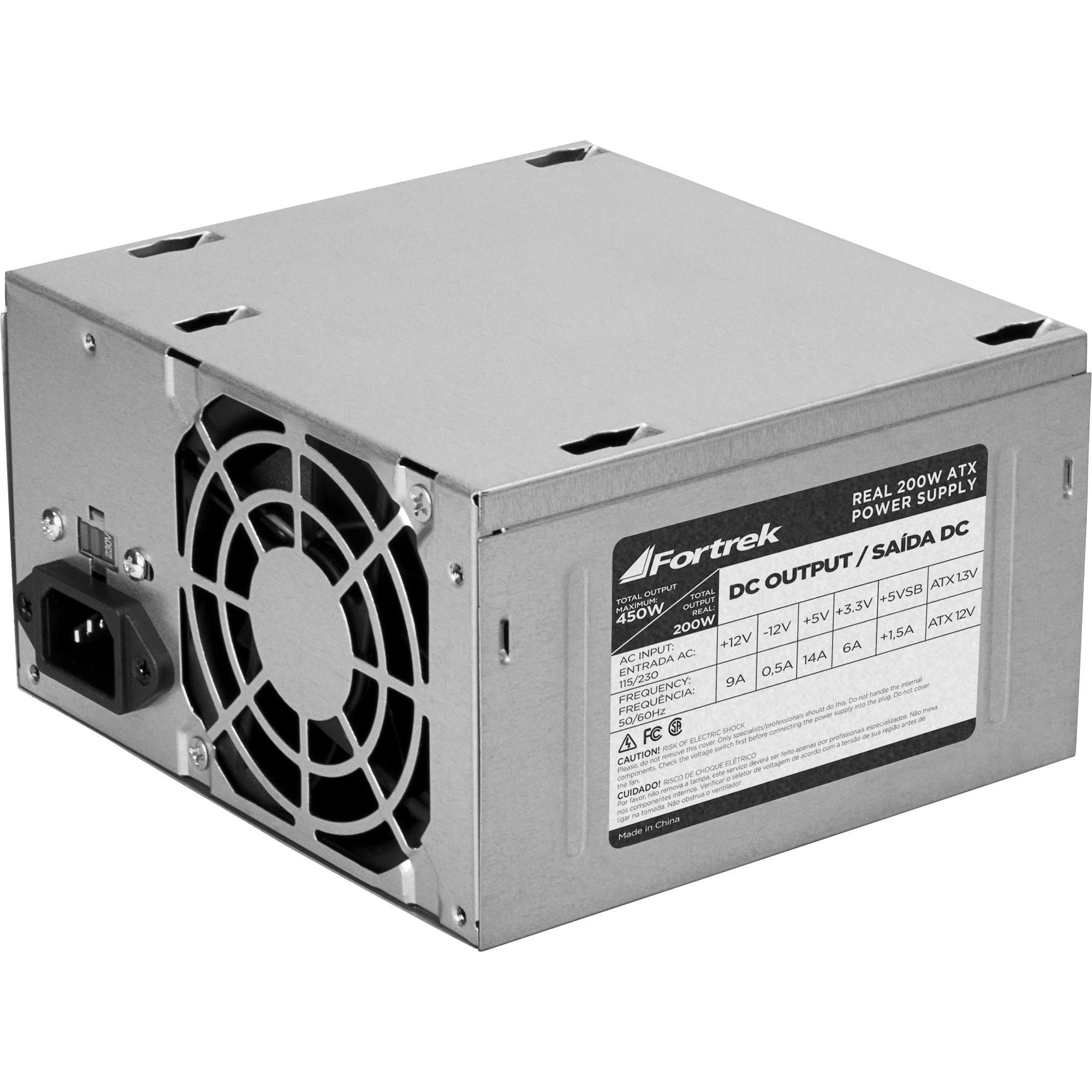 FONTE ATX 200W REAIS 20+4P PWS-2003 FORTREK