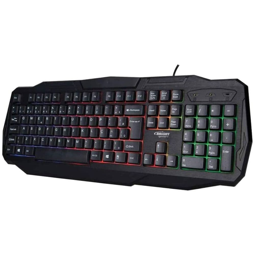 TECLADO GAMER USB LED 0464 BRIGHT PRETO