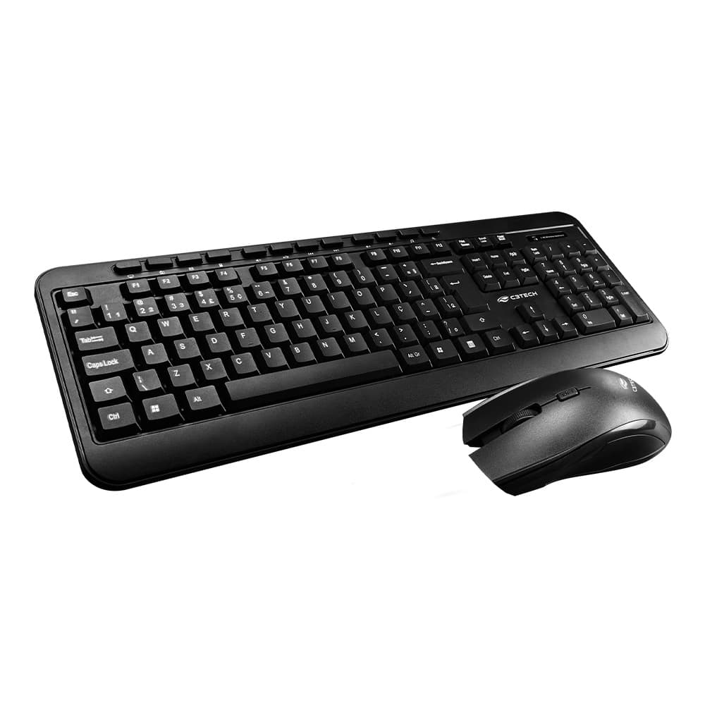TECLADO E MOUSE SEM FIO C3 TECH K-W60BK PRETO