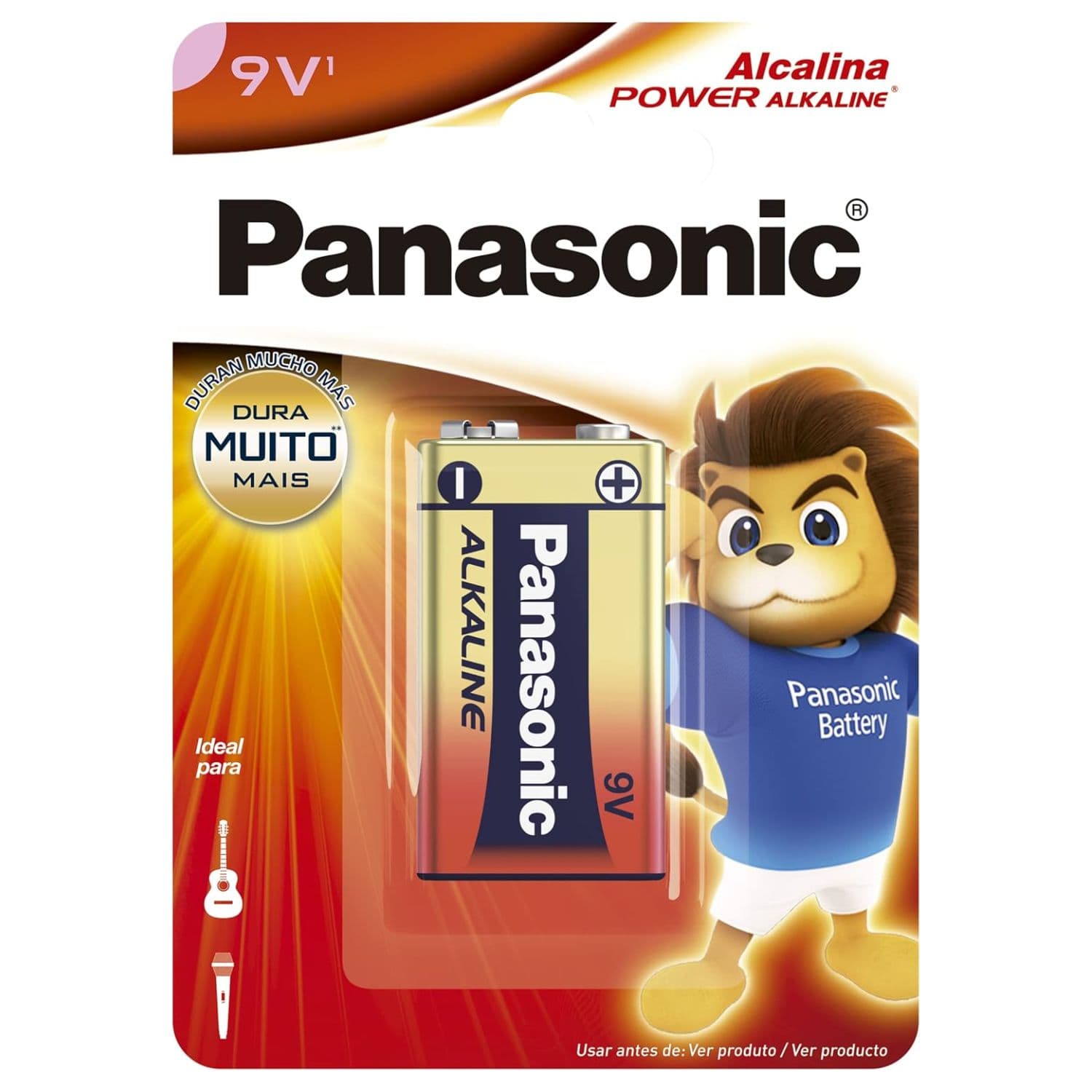 BATERIA ALCALINA 9V 6LF22XAB/1B24 PANASONIC (CARTELA COM 1 UNID.)
