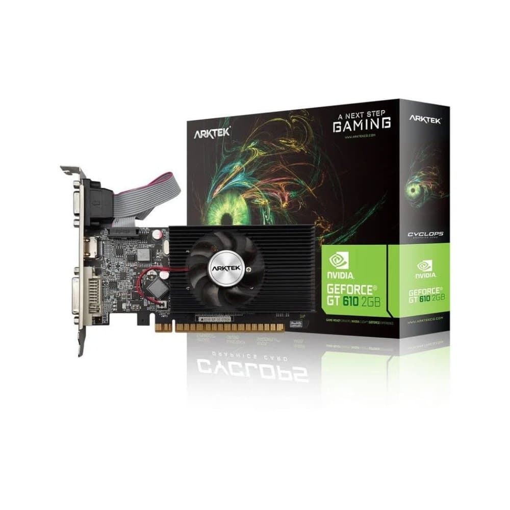 PLACA DE VÍDEO 2GB GT610 ARKTEK CYCLOPS AKN610D3S2GL1 DDR3 VGA/DVI/HDMI
