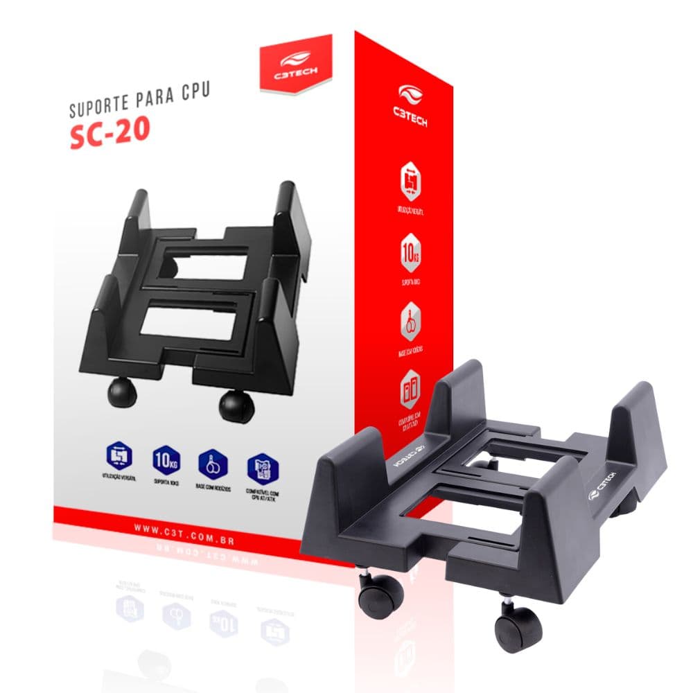 CARRINHO PARA CPU SC-20 C3 TECH PRETO