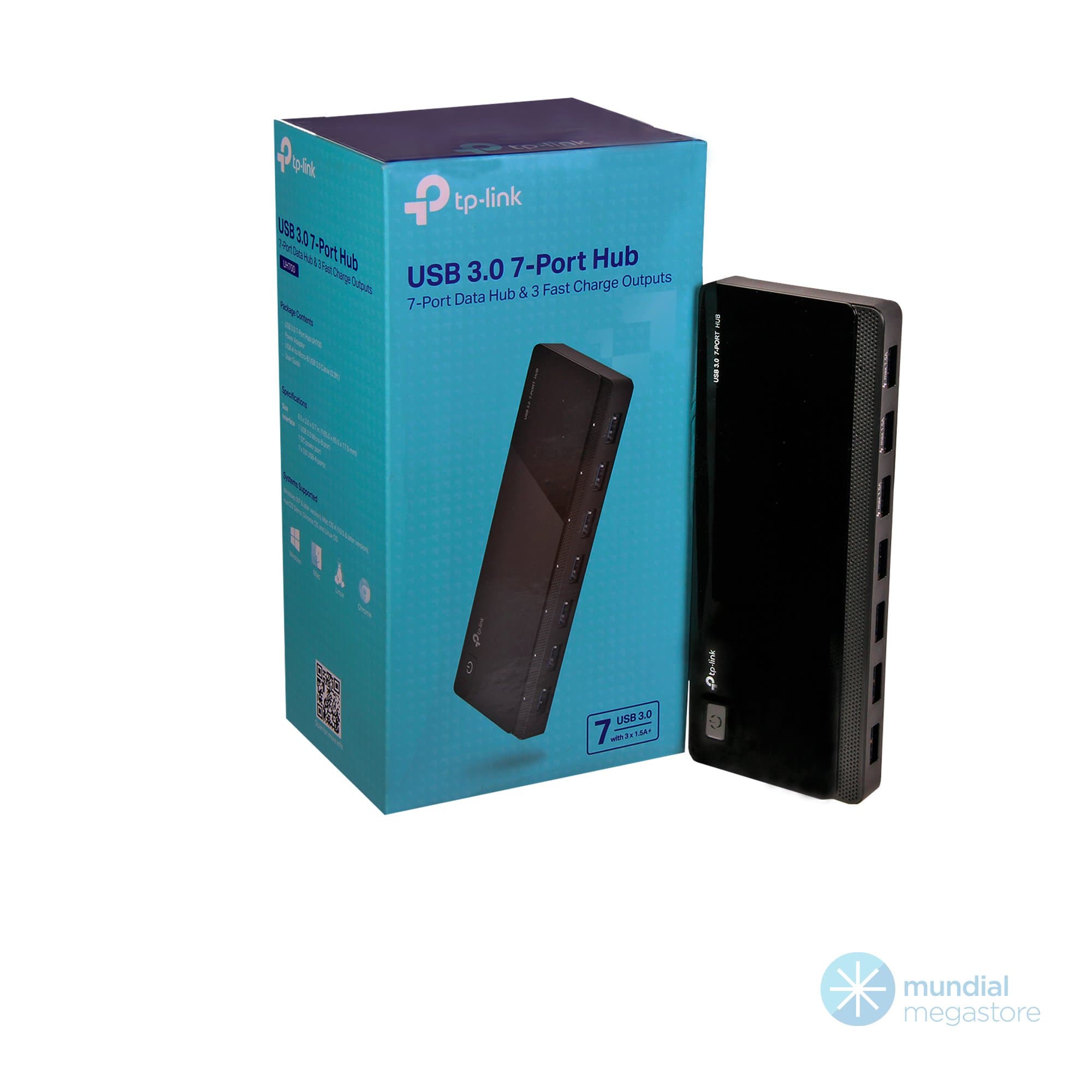 HUB 7 PORTAS USB 3.0 UH700 TP LINK PRETO