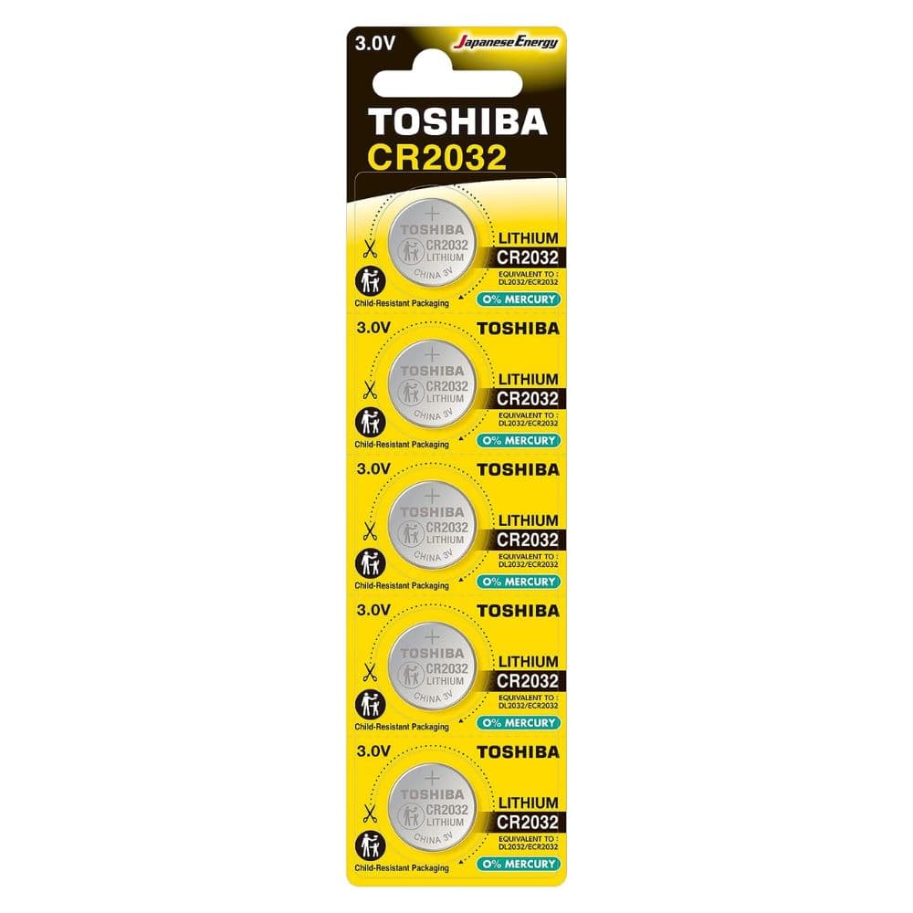 PILHA MOEDA LITHIUM 3V CR2032 TOSHIBA CARTELA COM 5 UNIDADE