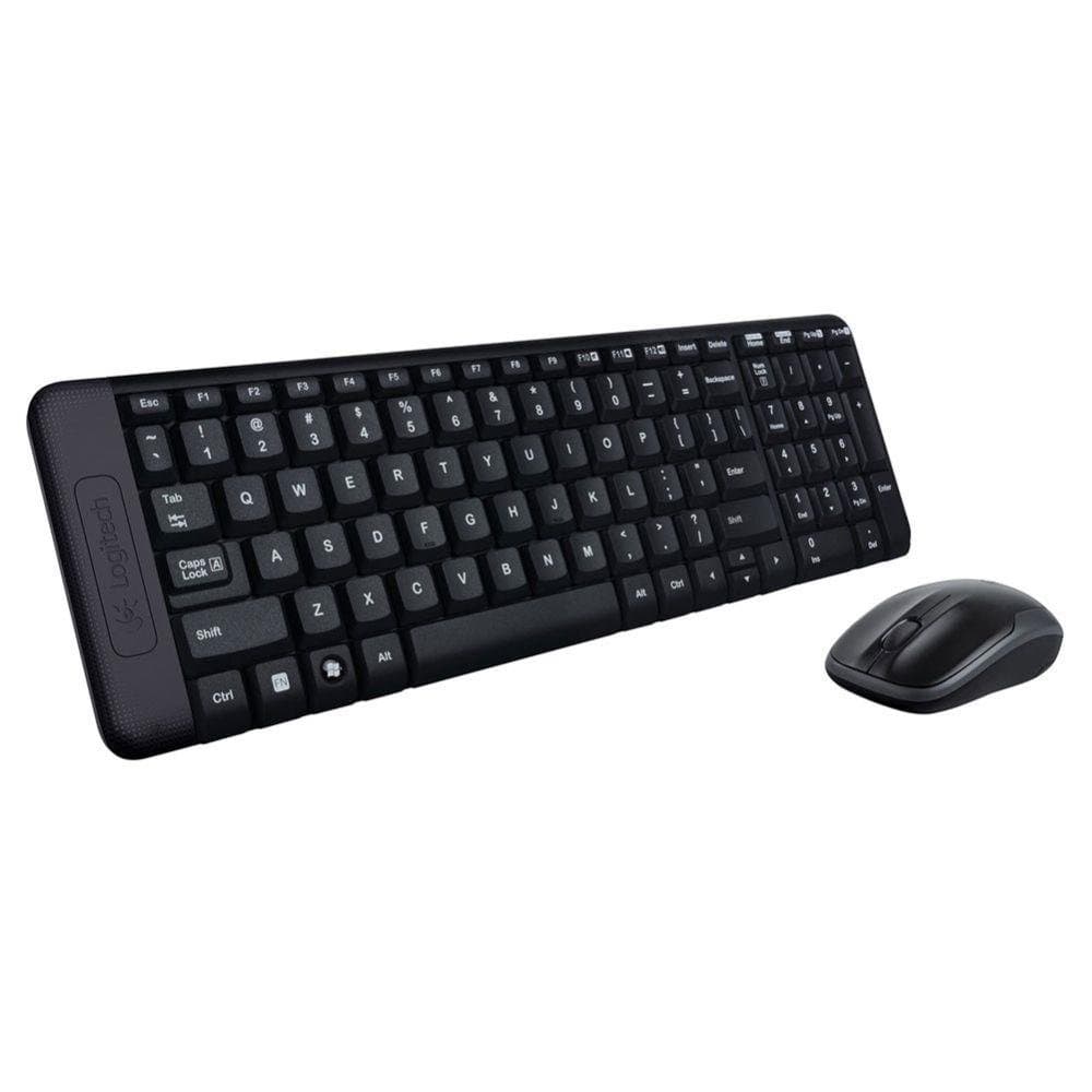 TECLADO E MOUSE SEM FIO LOGITECH WIRELESS MK220 PRETO