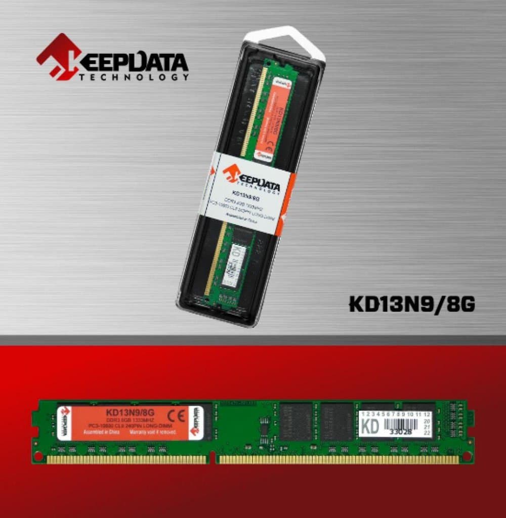 MEMÓRIA DDR3 8GB PC1333 KEEPDATA KD13N9/8G