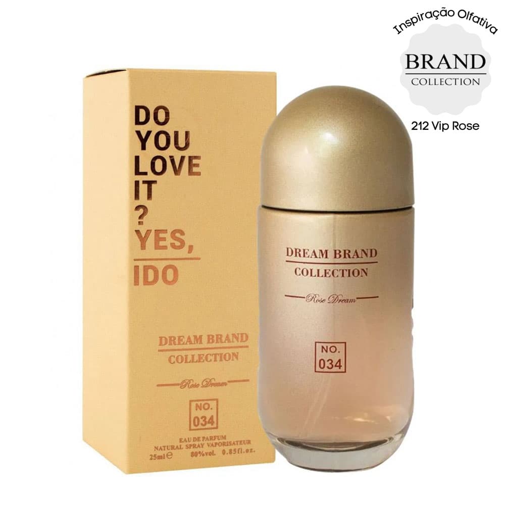 PERFUME DREAM BRAND COLLECTION 034 FEM 25ML 212 VIP ROSE