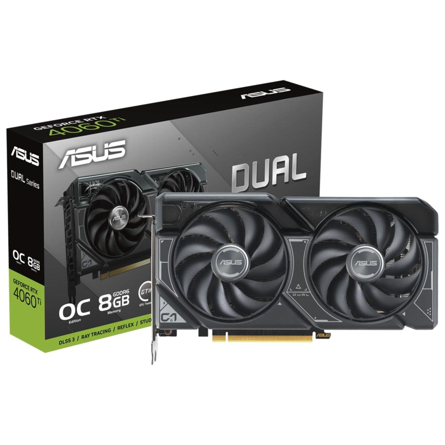 PLACA DE VÍDEO 8GB GF-RTX4060TI ASUS DUAL OC 2595MHZ DDR6 HDMI/DP