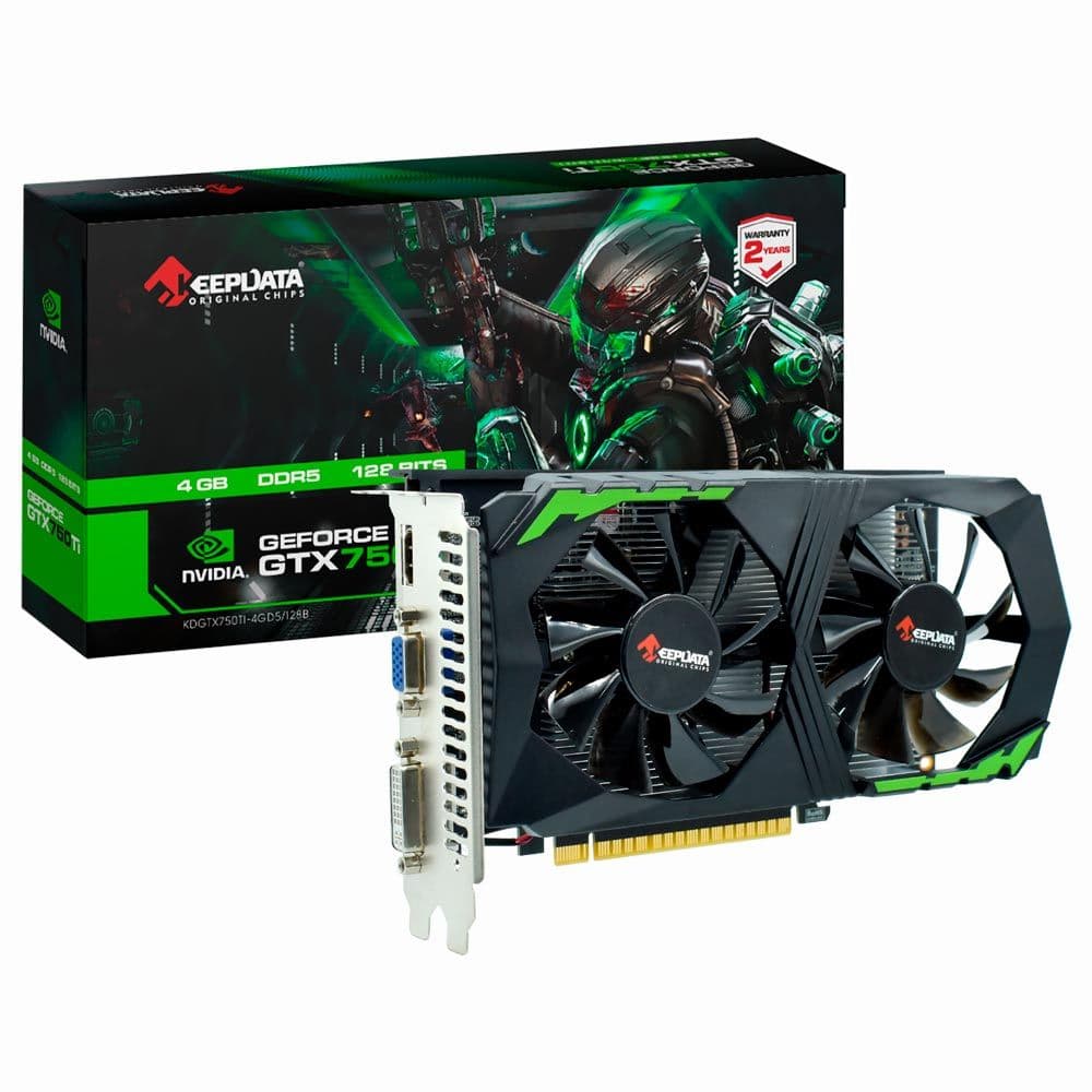 PLACA DE VÍDEO 4GB GTX750TI KEEPDATA DDR5 1020MHZ 128BIT VGA/DVI/HDMI