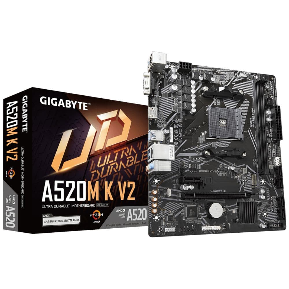 PLACA MÃE AM4 GIGABYTE AMD A520M K V2 M.2/HDMI/VGA DDR4