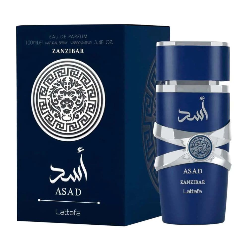 PERFUME LATTAFA ASAD ZANZIBAR AZUL MASCULINO EDP 100ML ARABE