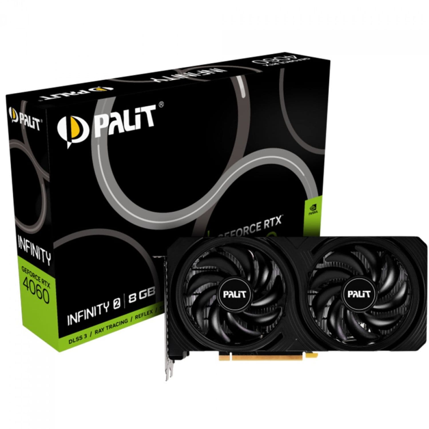 PLACA DE VÍDEO 8GB GF-RTX4060 PALIT INFINITY 2 DUAL NE64060019P1-1070L DDR6 HDMI/DP