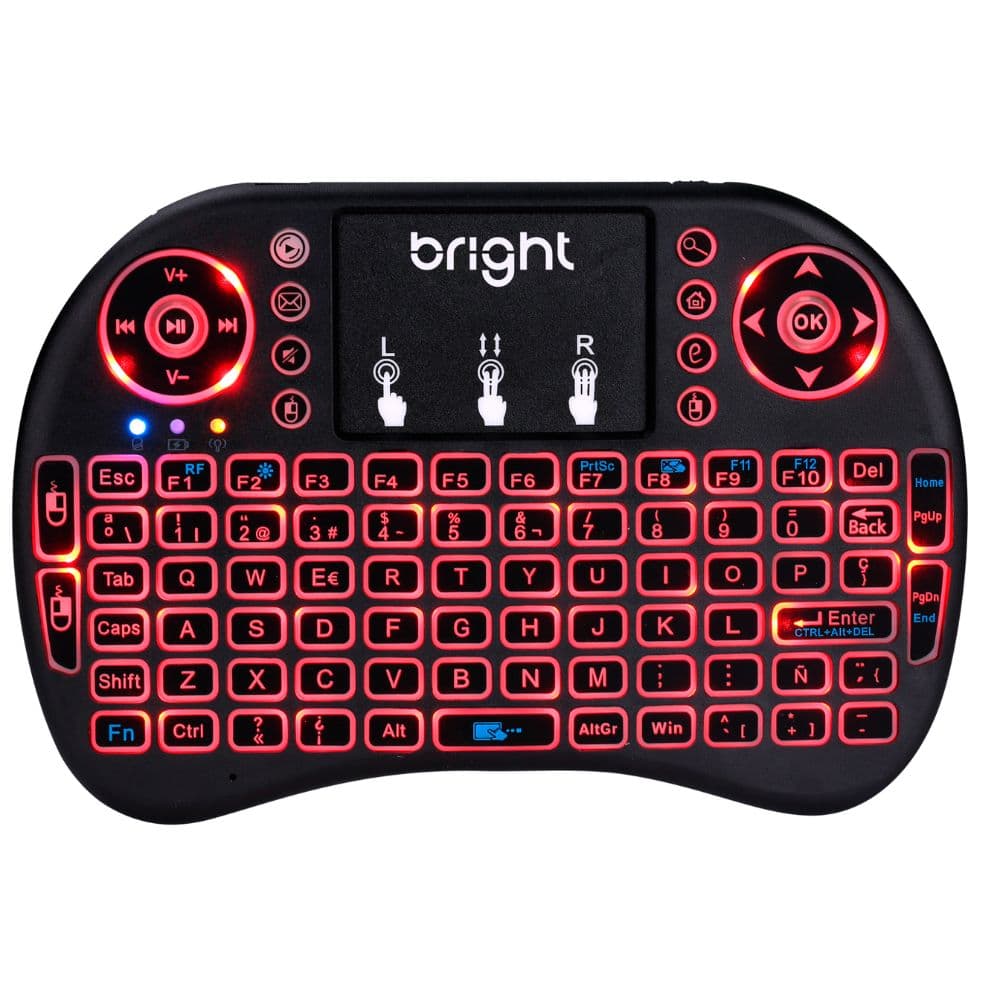 TECLADO MINI SEM FIO COM TOUCHPAD MOUSE SMART TV NOT 0595 BRIGHT