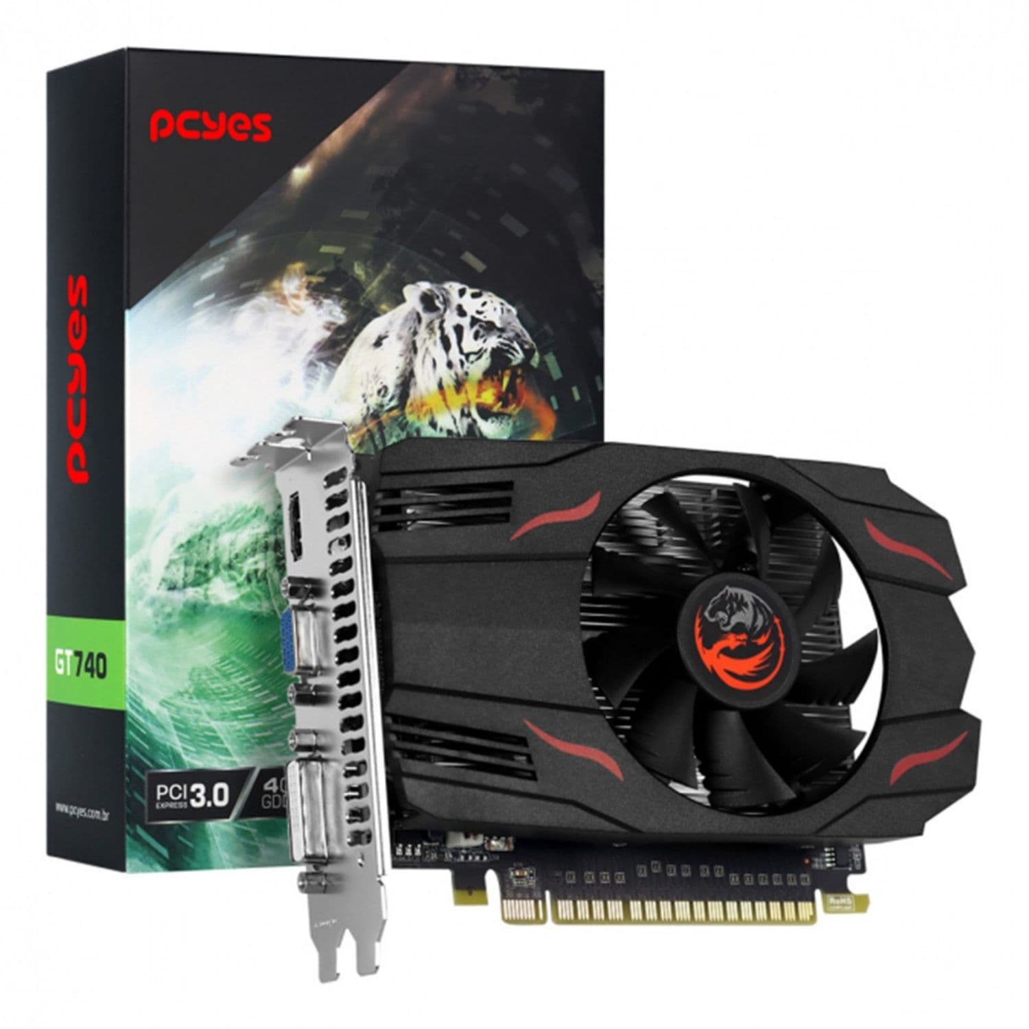 PLACA DE VÍDEO 4GB GT740 PCI E PCYES 128 BITS DDR5 /DVI/HDMI/VGA