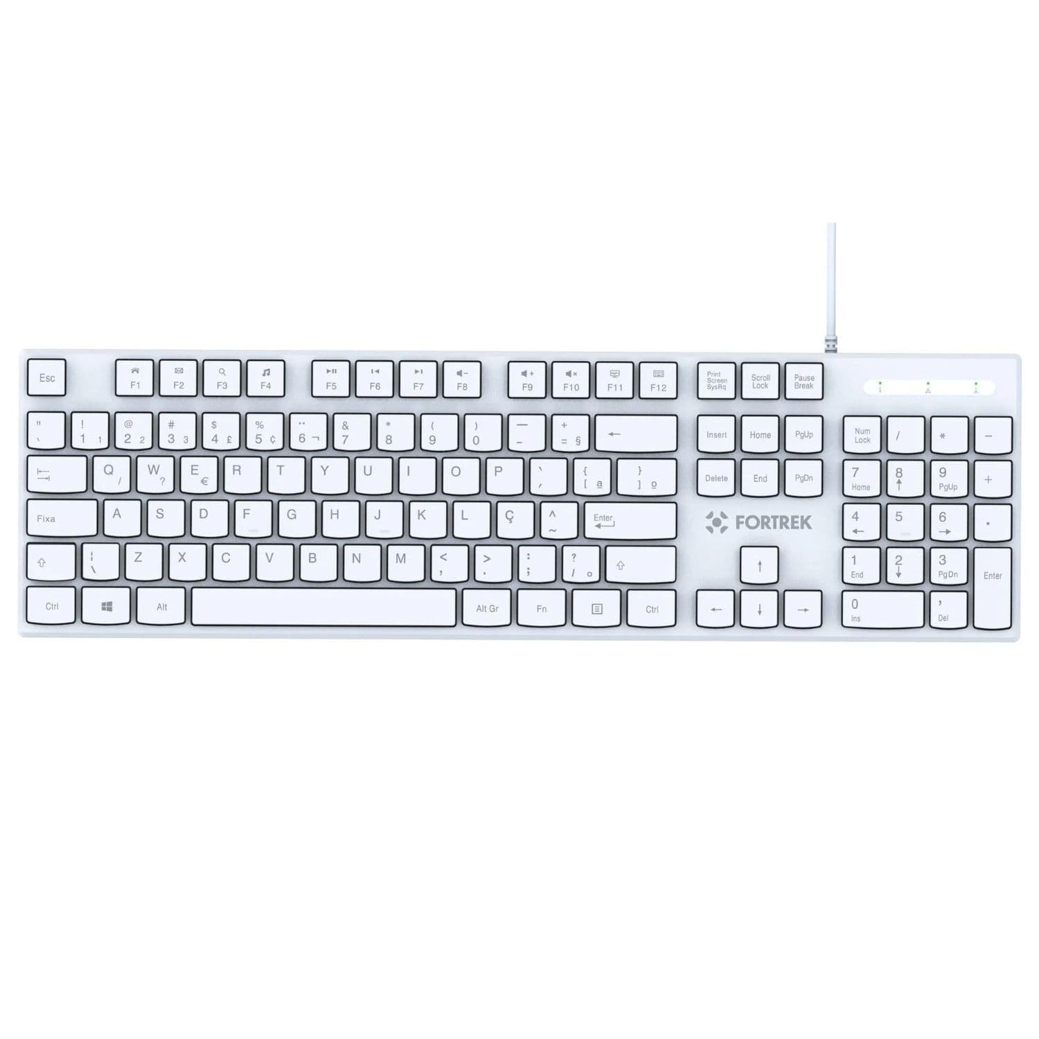 TECLADO USB SLIM K15 FORTREK BRANCO