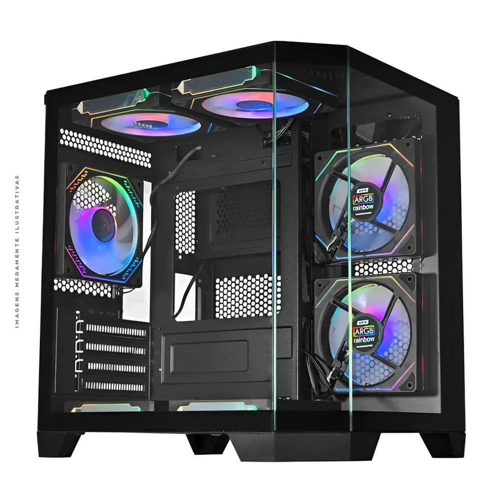 GABINETE GAMER MICRO ATX AQUARIO ANGULO CG 0620 K-MEX PRETO