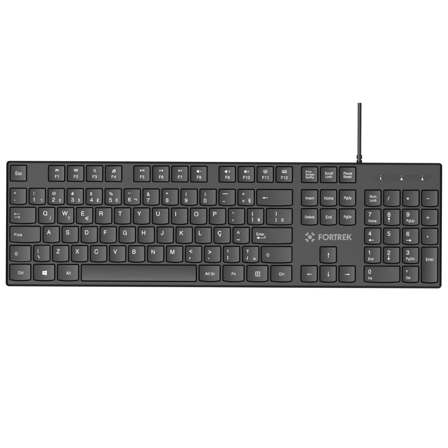 TECLADO USB SLIM K15 FORTREK PRETO
