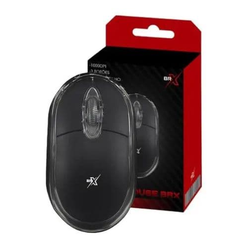 MOUSE USB 1000DPI BRX PRETO