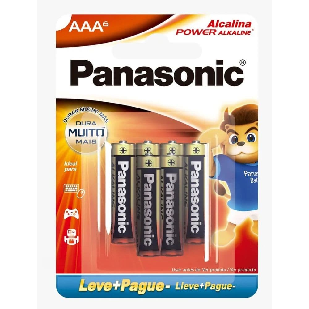 PILHA AAA ALCALINA LR0 C/6 PANASONIC