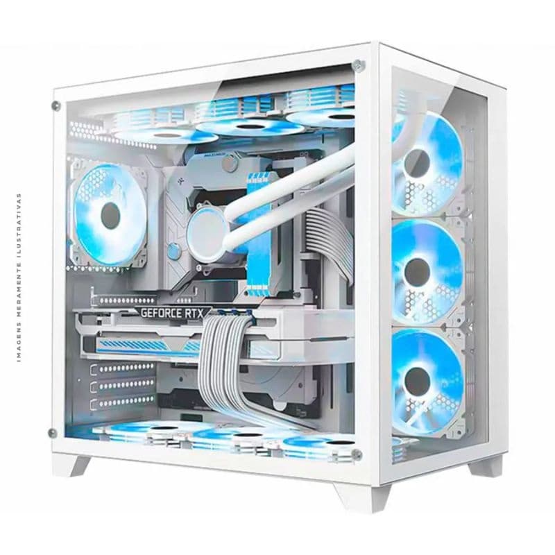 GABINETE GAMER ATX AQUARIO SPACE W2R4 K-MEX BRANCO