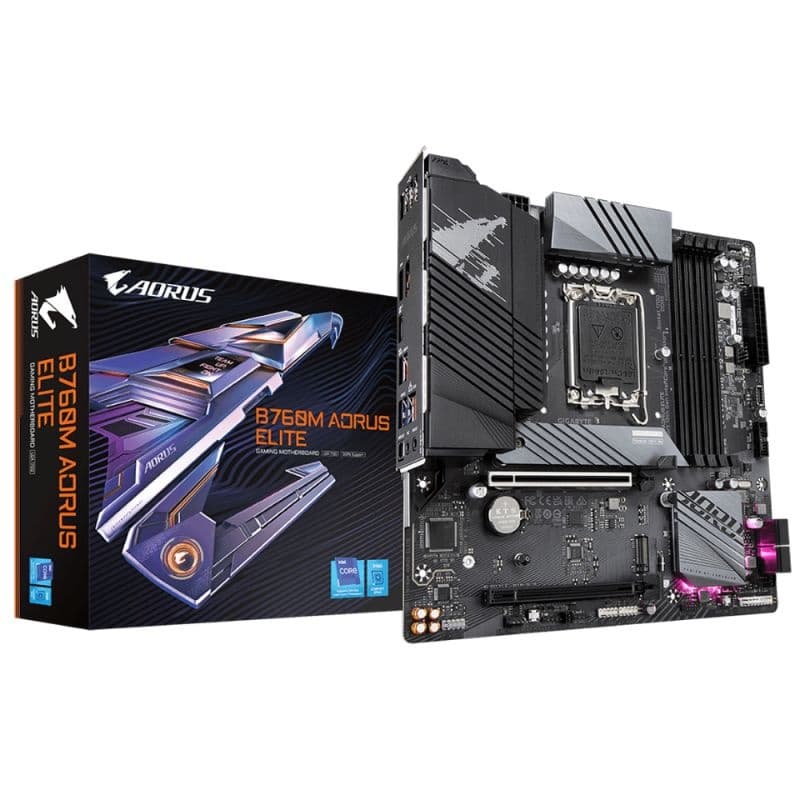 PLACA MÃE 1700 GIGABYTE B760M AORUS ELITE AX WIFI DDR5 /M.2/DP/HDMI 12ªG 13ªG 14ªG