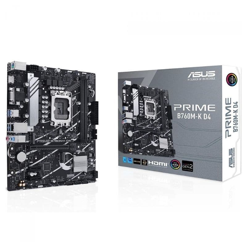 PLACA MÃE 1700 ASUS B760M K PRIME D4 DDR4 /M.2/DP/HDMI 12G 13G 14G