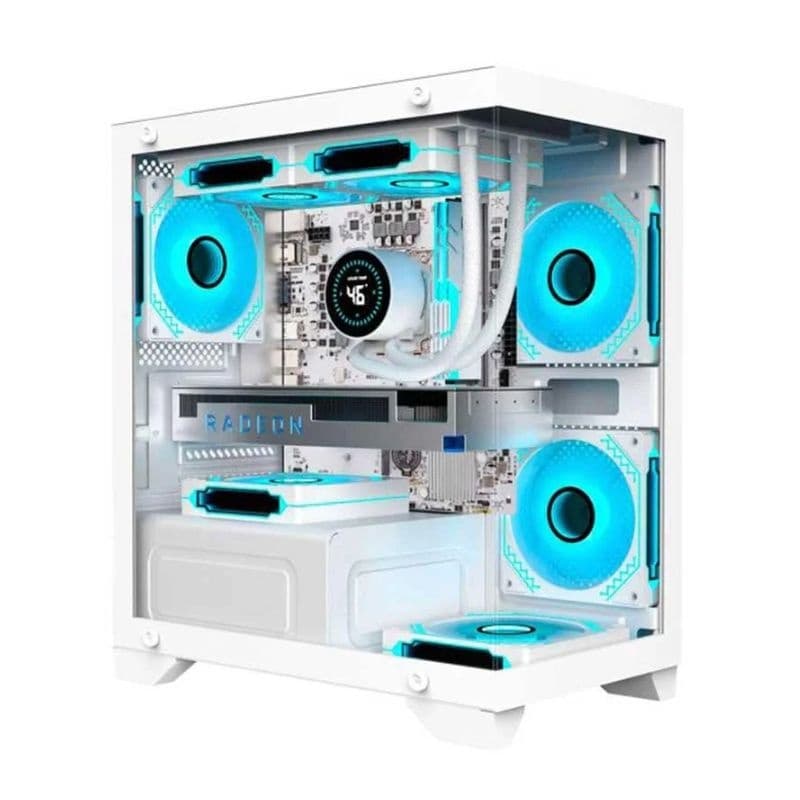GABINETE GAMER MICRO ATX AQUARIO CG-W1F9 POSEIDON K-MEX BRANCO