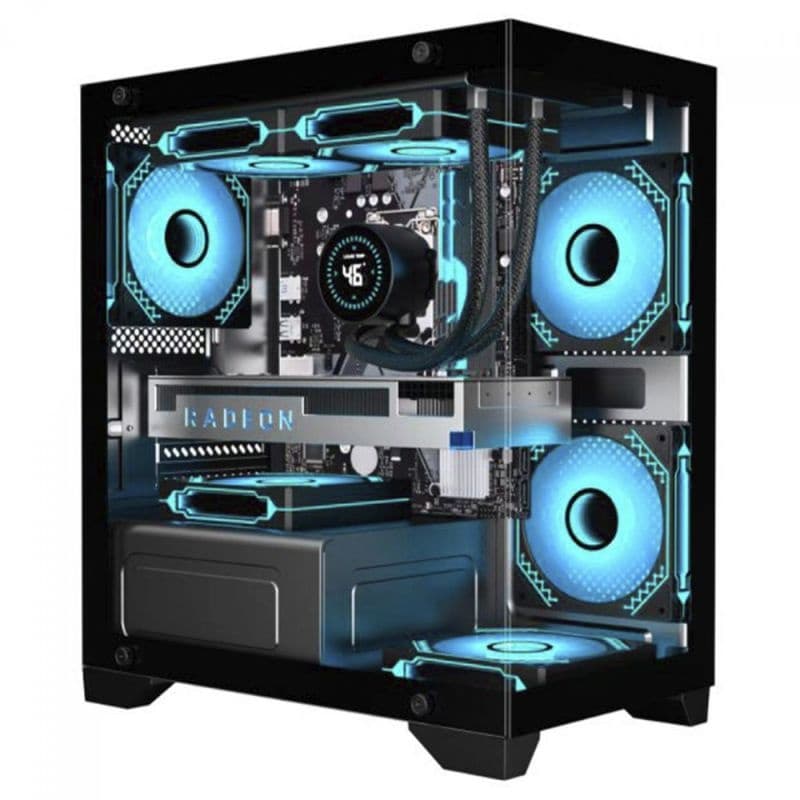 GABINETE GAMER MICRO ATX AQUARIO CG-01F9 POSEIDON K-MEX PRETO