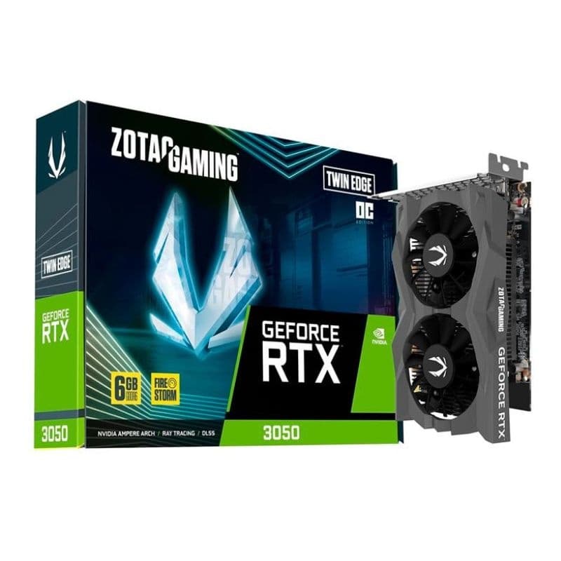PLACA DE VÍDEO 6GB GF RTX3050 ZOTAC GAMING TWIN EDGE OC DDR6