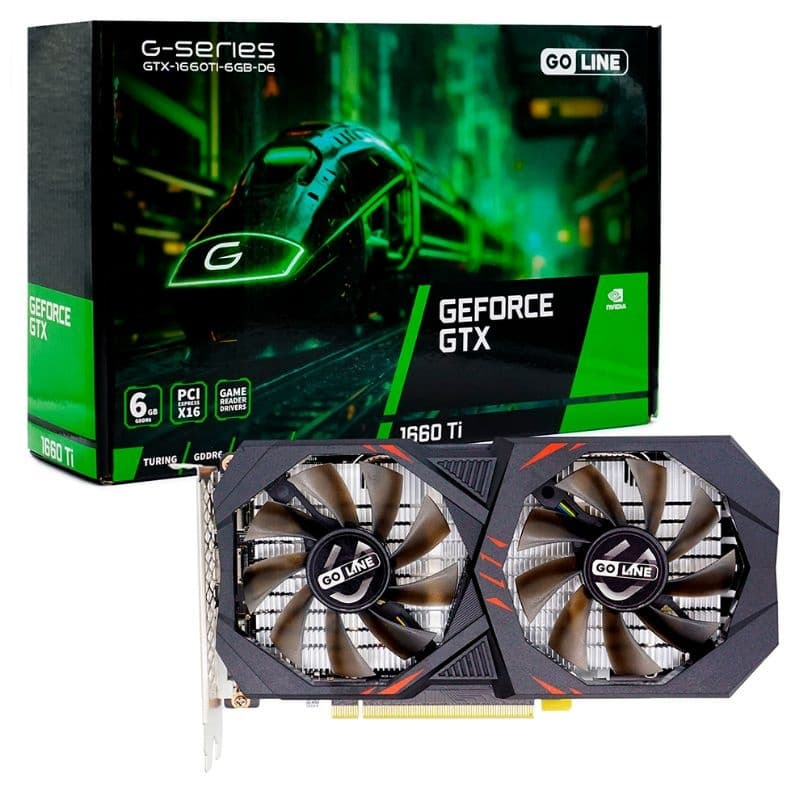 PLACA DE VÍDEO 6GB GTX1660TI GOLINE DDR6 1770MHZ 192BITS HDMI/DP/DVI