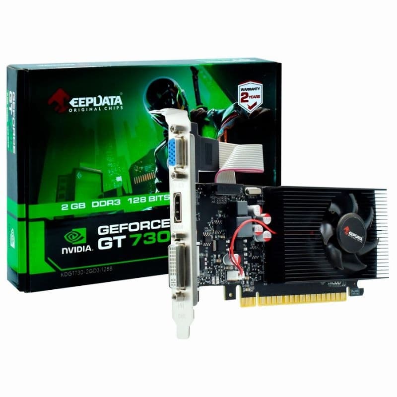 PLACA DE VÍDEO 2GB GT730 KEEPDATA DDR3 128BIT VGA/DVI/HDMI