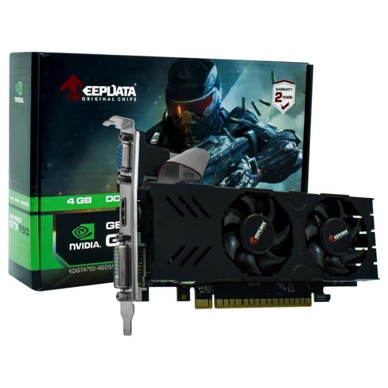 PLACA DE VÍDEO 4GB GTX750 KEEPDATA DDR5 1020MHZ 128BIT VGA/DVI/HDMI