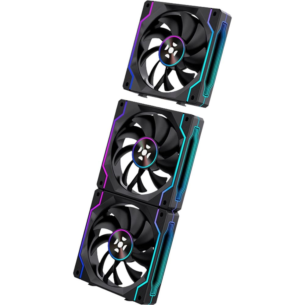COOLER KIT 3 FANS 12MM TWISTER FORTREK PRETO