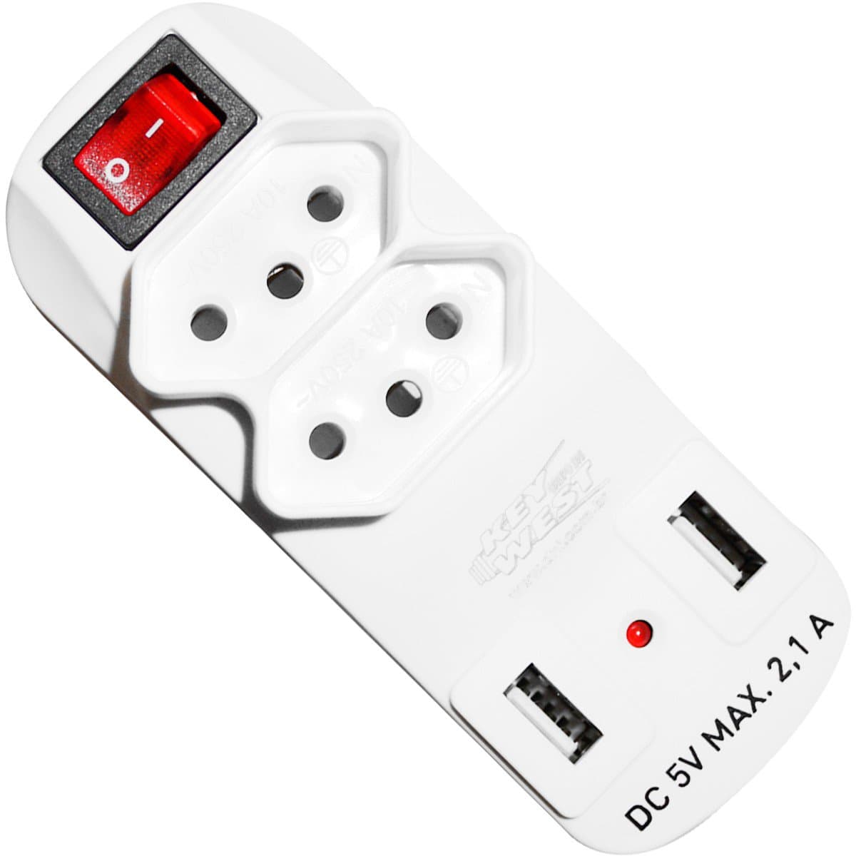 Adaptador Universal 2 Tomadas 2P + T C/Interruptor Liga/Desliga 7014 Key West